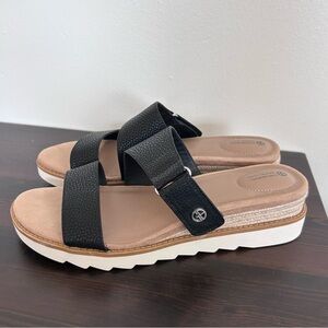 Giani Bernini Women's Bryerr Memory Foam Double Band Wedge Sandals size 11 Black